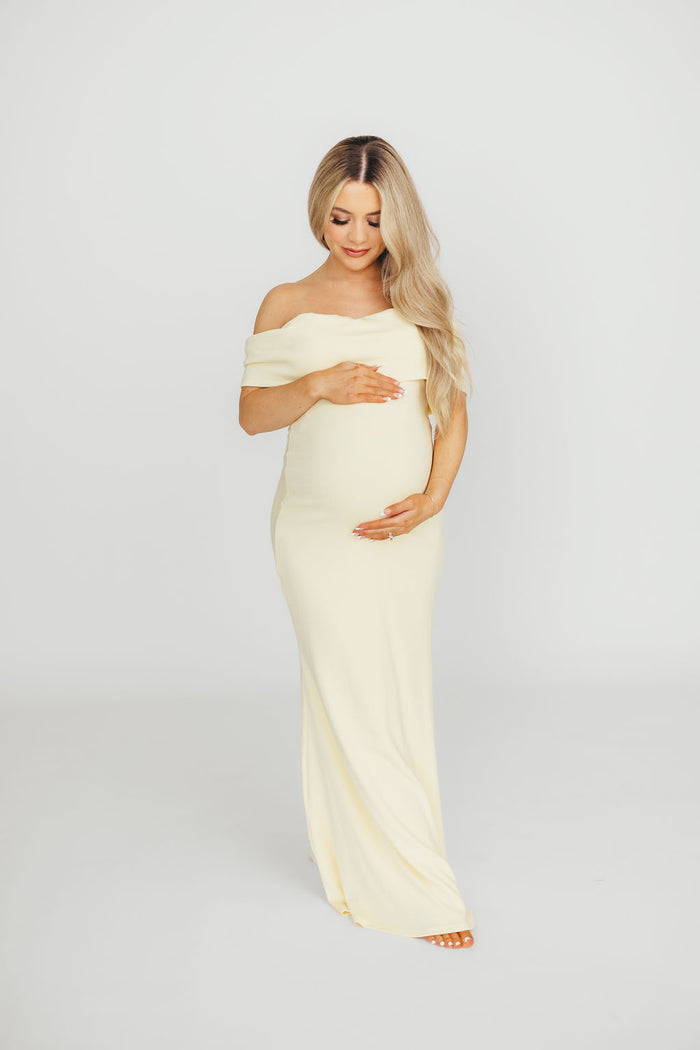 Monroe Maxi Dress in Butter Yellow - Bump Friendly (Restocking Jan 2027)