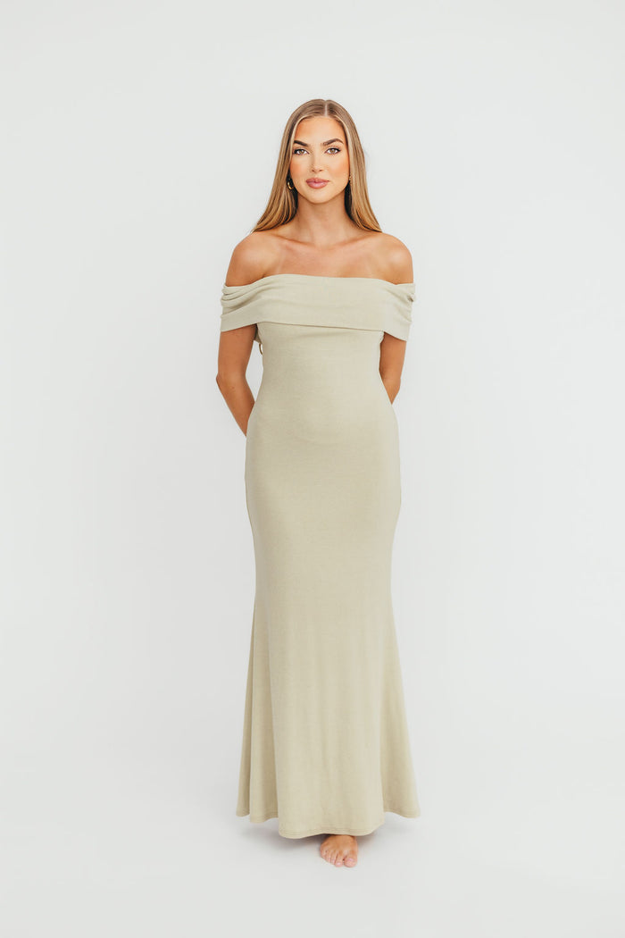 Monroe Maxi Dress in Sage - Bump Friendly (Restocking Jan 2027)