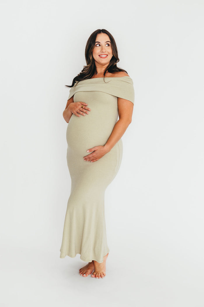 Monroe Maxi Dress in Sage - Bump Friendly (Restocking Jan 2027)