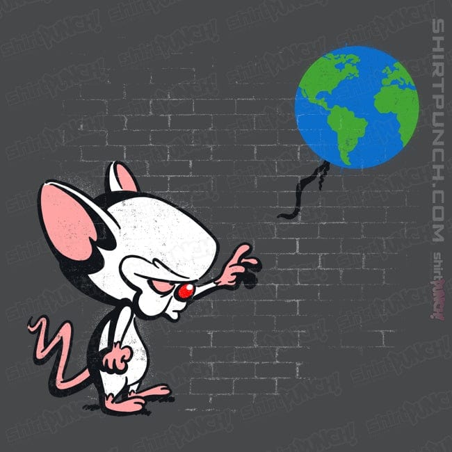 Daily_Deal_Shirts Magnets / 3"x3" / Charcoal Mouse With World