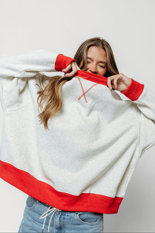 Nash Mock Neck Pullover in Grey