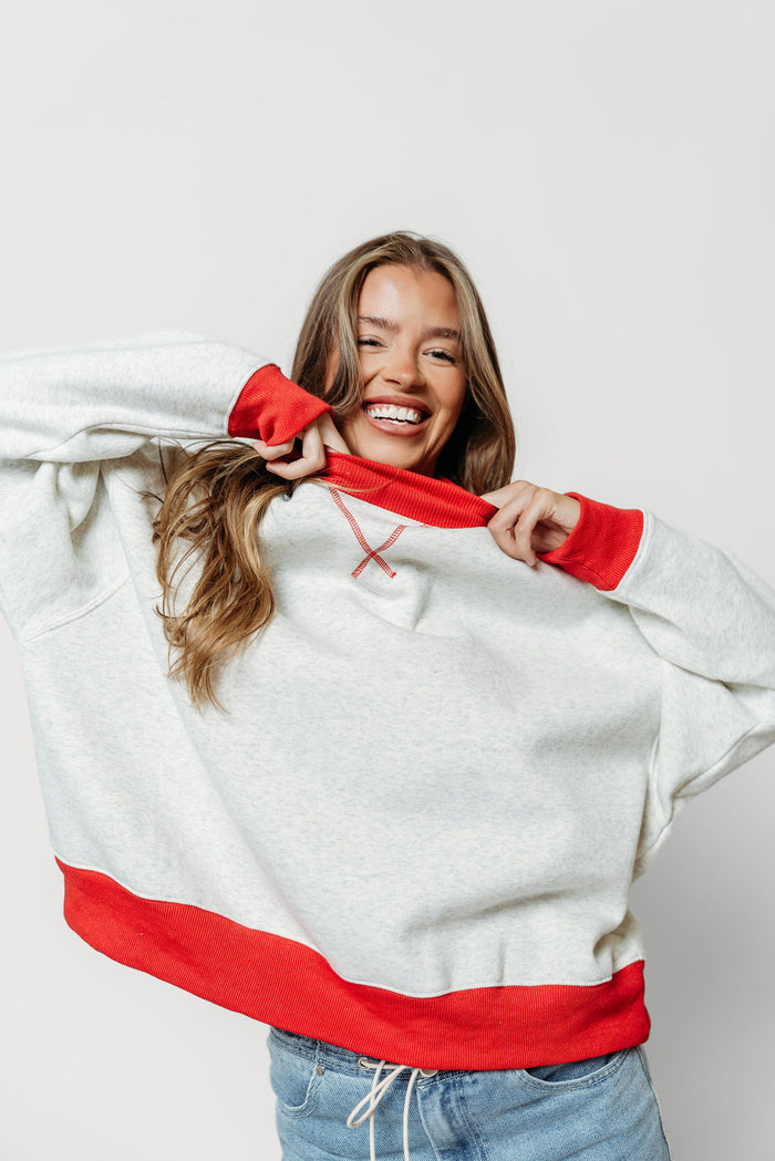 Nash Mock Neck Pullover in Grey
