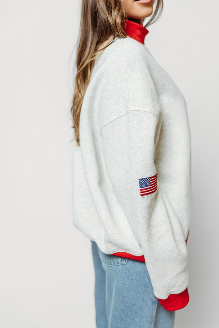 Nash Mock Neck Pullover in Grey