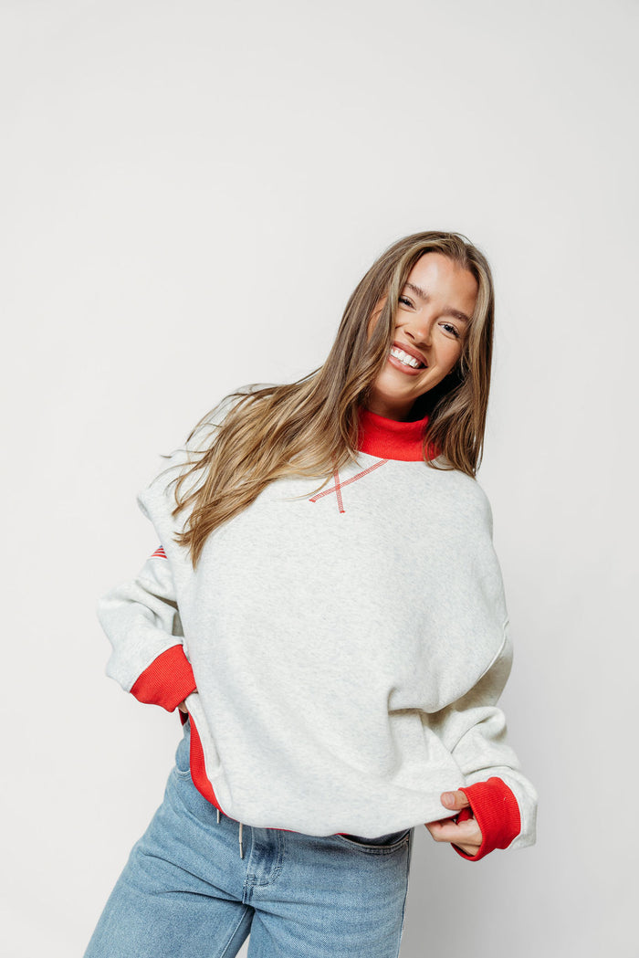 Nash Mock Neck Pullover in Grey