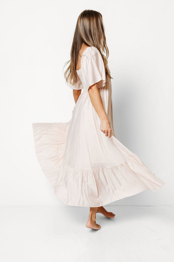 Nia Midi Dress in Ice Pink - Bump Friendly