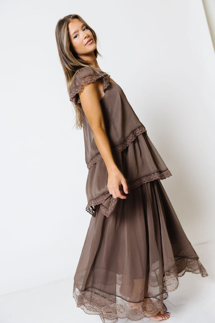 Nicola Maxi Dress in Mocha