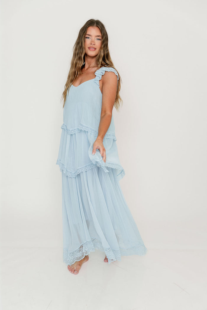 Nicola Maxi Dress in Pale Blue