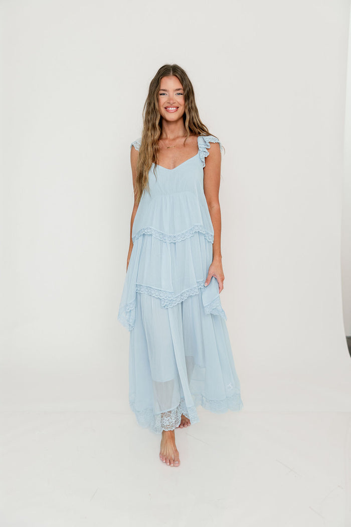 Nicola Maxi Dress in Pale Blue