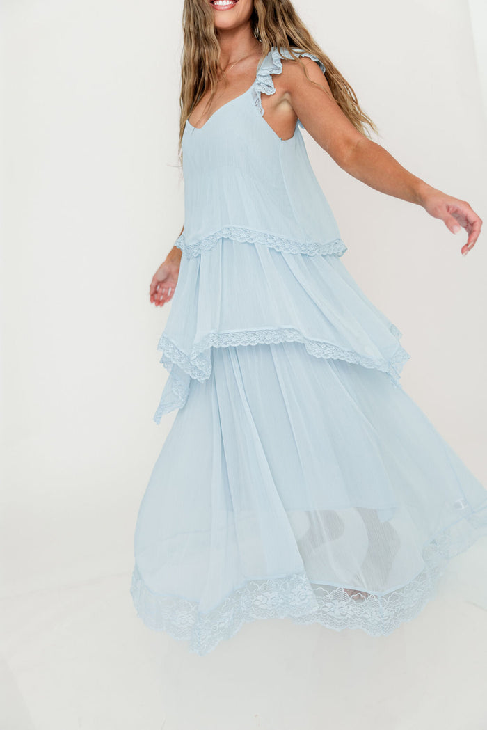 Nicola Maxi Dress in Pale Blue