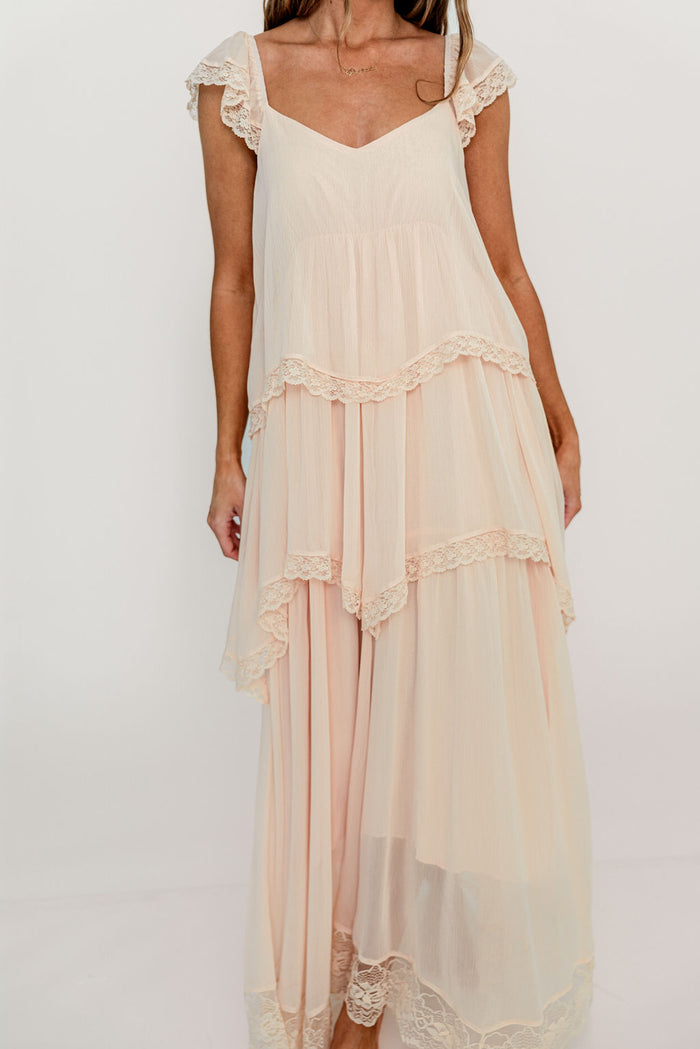 Nicola Maxi Dress in Pale Pink