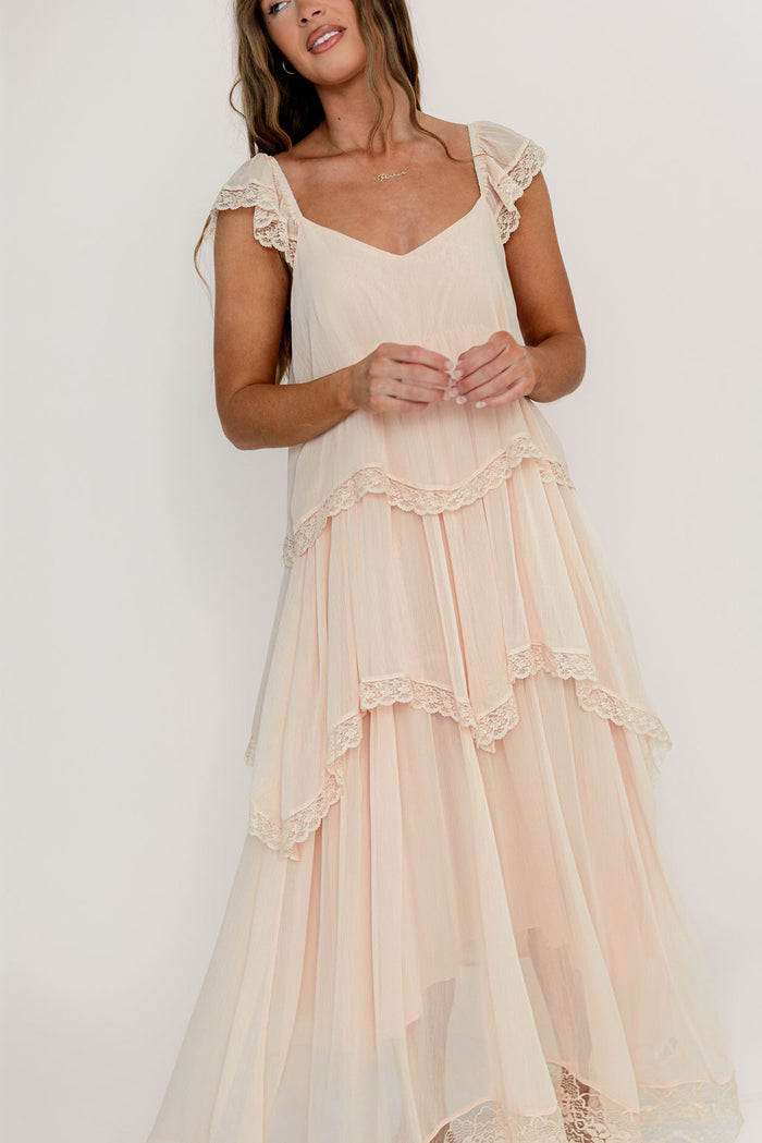 Nicola Maxi Dress in Pale Pink