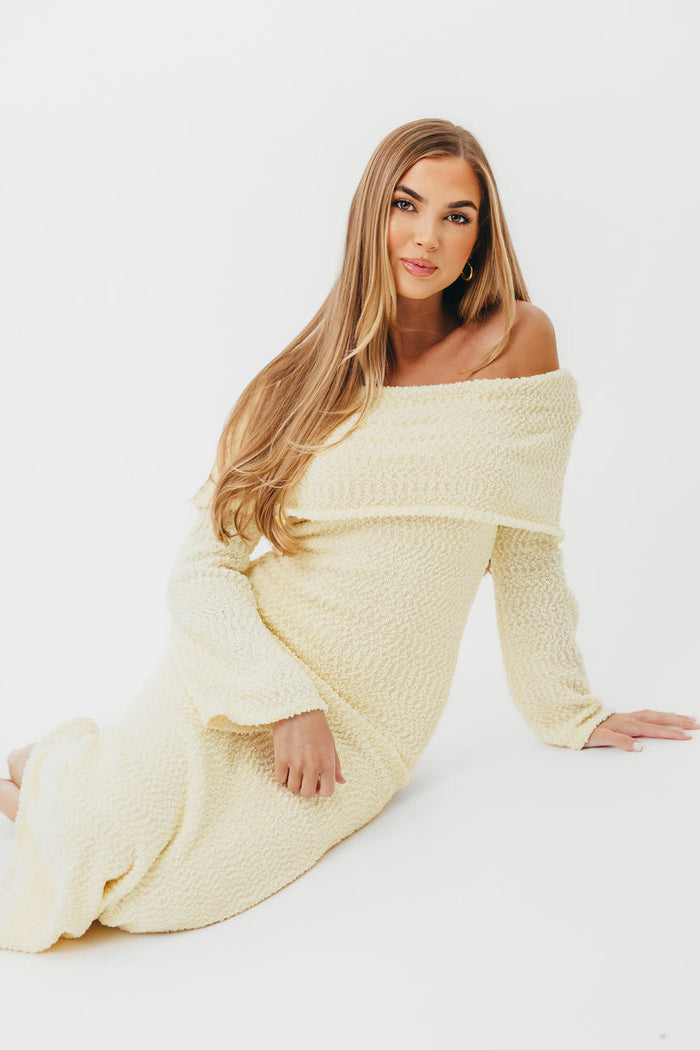 Nora Knit Maxi Dress in Butter Yellow - Bump Friendly