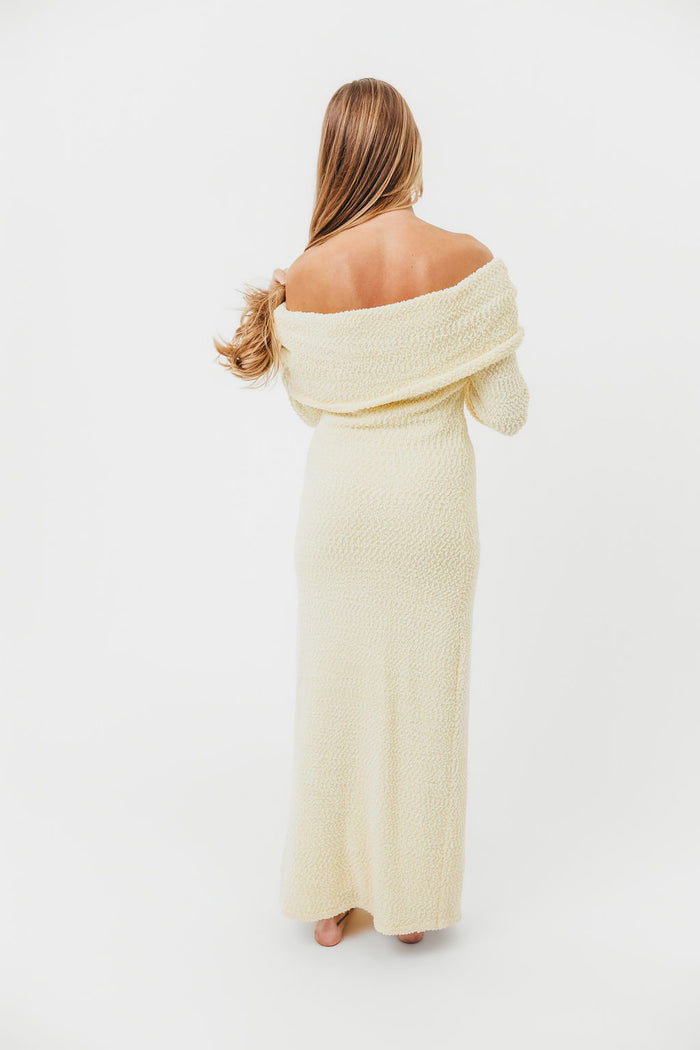 Nora Knit Maxi Dress in Butter Yellow - Bump Friendly
