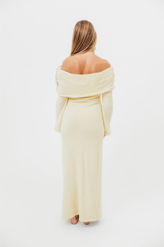 Nora Knit Maxi Dress in Butter Yellow - Bump Friendly