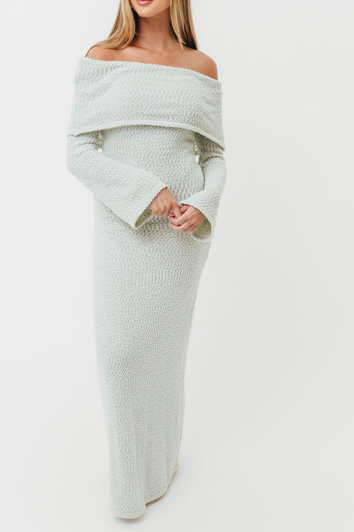 Nora Knit Maxi Dress in Seafoam - Bump Friendly *Final Sale*