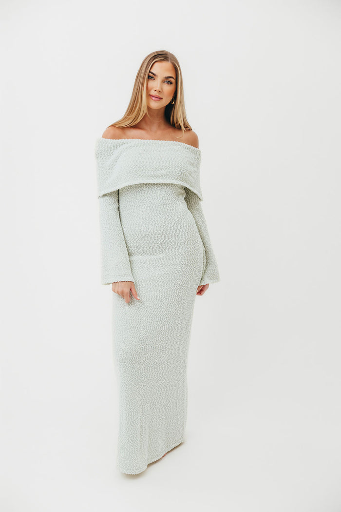 Nora Knit Maxi Dress in Seafoam - Bump Friendly *Final Sale*