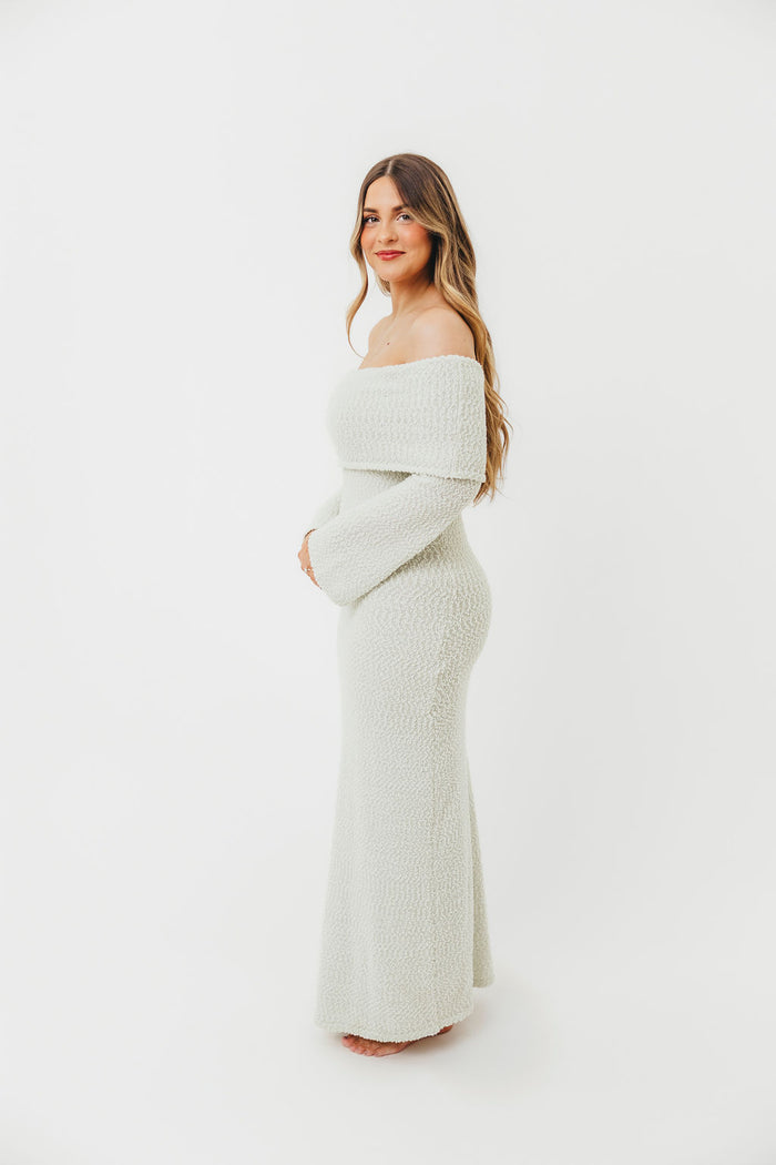 Nora Knit Maxi Dress in Seafoam - Bump Friendly *Final Sale*