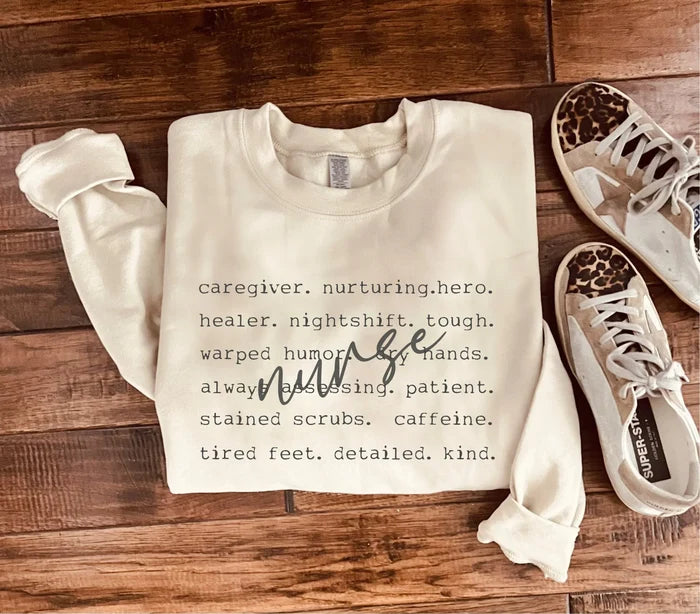 Nurse Words Sweatshirt in Three Colors