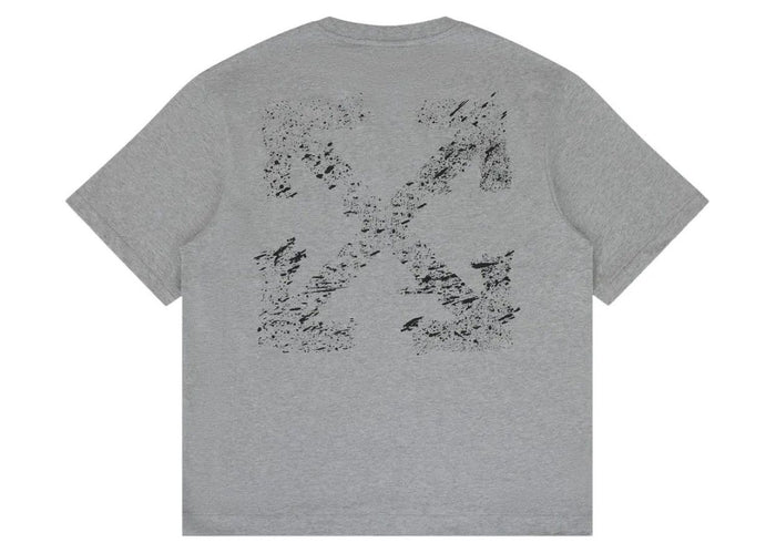 Off-White Paint Splatter Arrow Diag Fit Tee Heather Grey