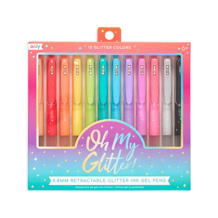 Oh My Glitter!: Retractable Glitter Ink Gel Pens (Set of 12)