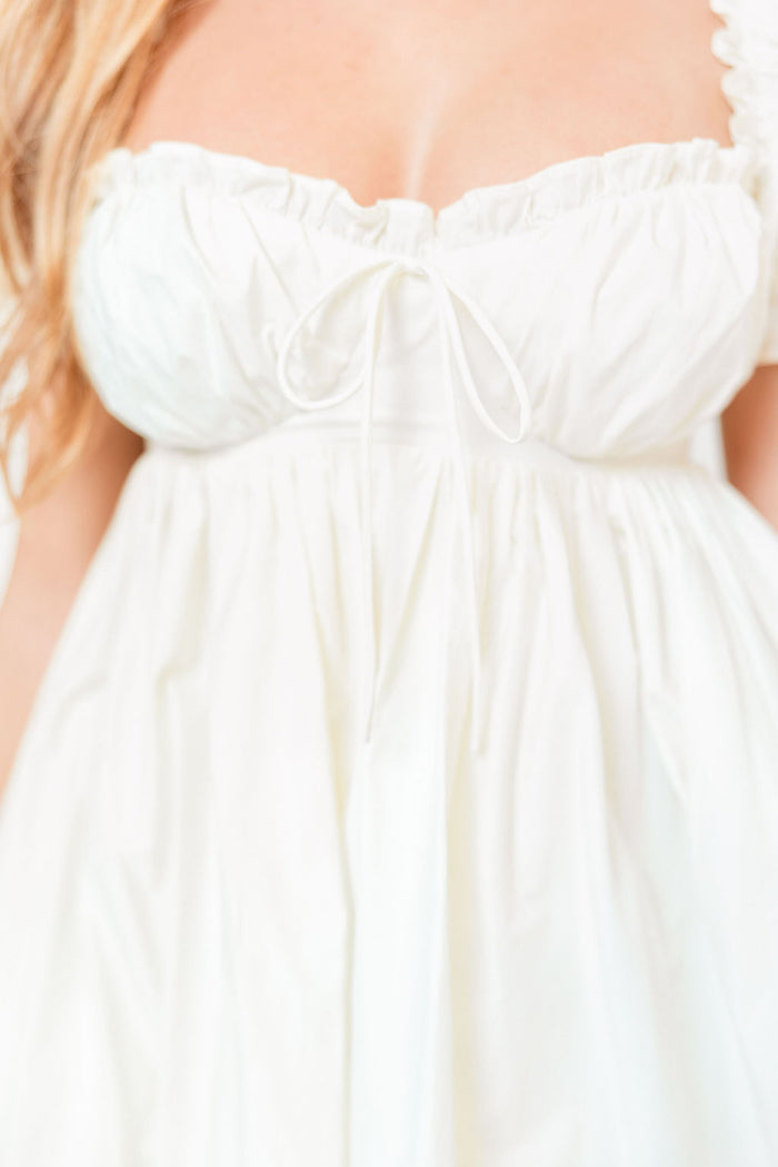 Olivia 100% Cotton Maxi Dress in Cream - Bump Friendly