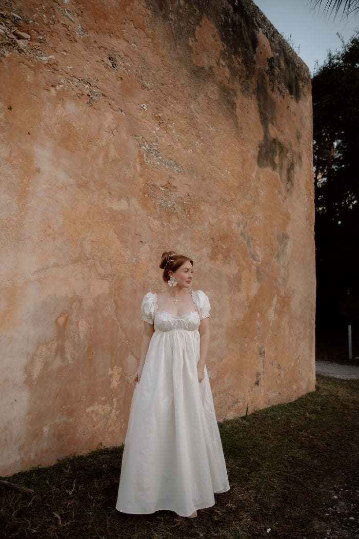 Olivia 100% Cotton Maxi Dress in Cream - Bump Friendly