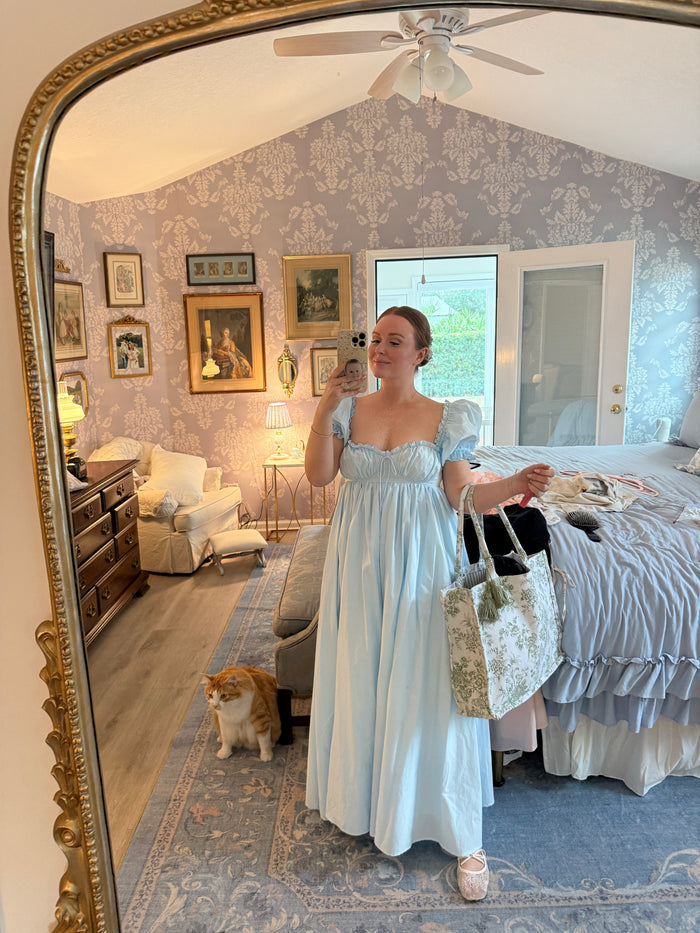 Olivia 100% Cotton Maxi Dress in Light Blue - Bump Friendly