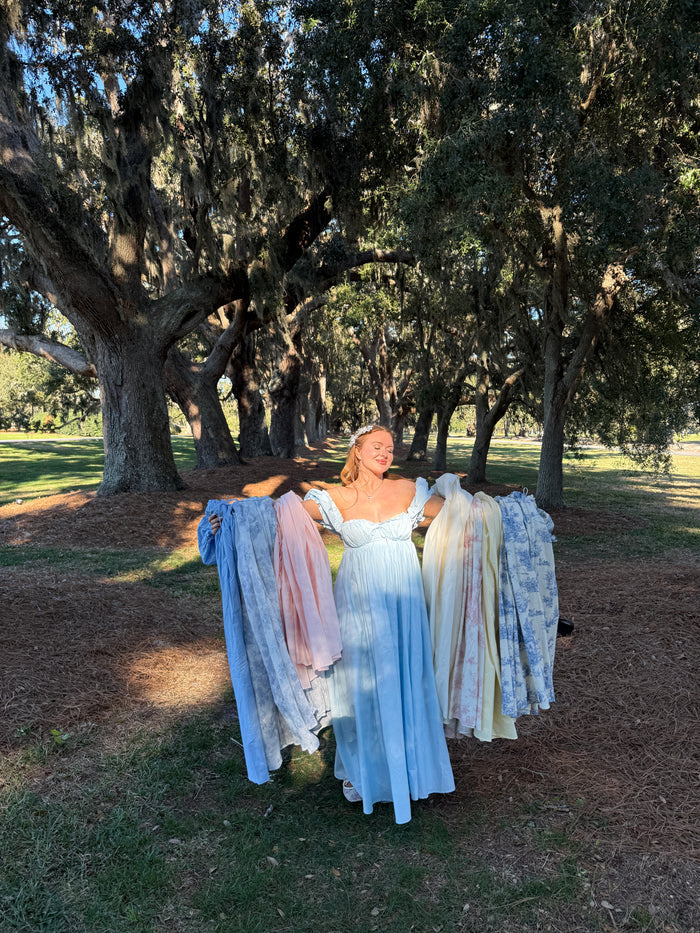 Olivia 100% Cotton Maxi Dress in Light Blue - Bump Friendly