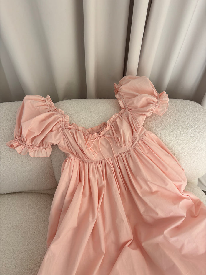 Olivia 100% Cotton Maxi Dress in Pale Pink - Bump Friendly