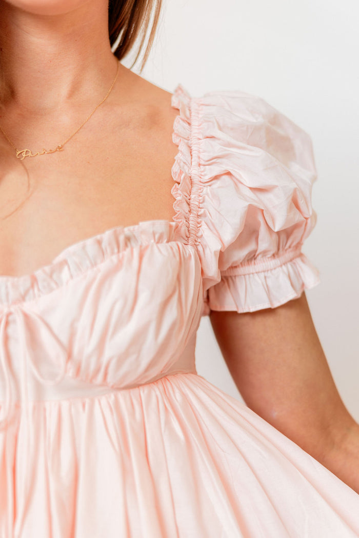 Olivia 100% Cotton Maxi Dress in Pale Pink - Bump Friendly