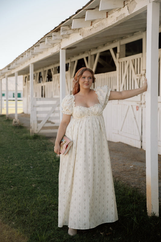 Olivia Floral Maxi Dress in Cottage Ivory - Bump Friendly & Size Inclusive *9/15 PRE-ORDER*