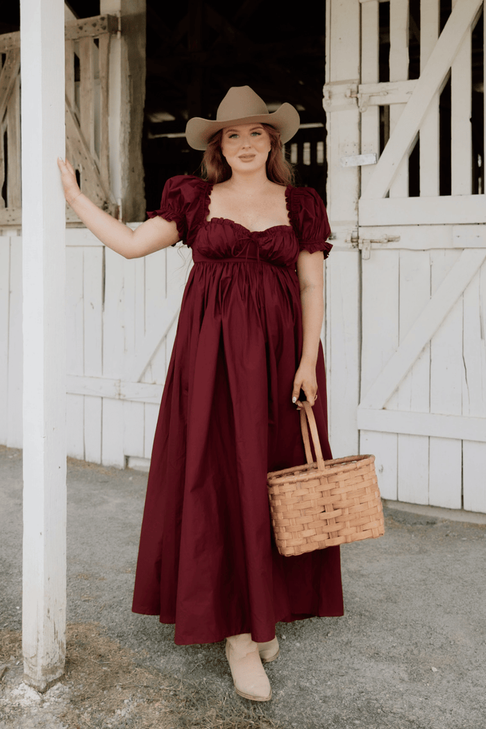 Olivia Maxi Dress in Burgundy - Bump Friendly & Inclusive Sizing