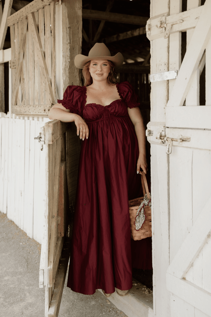 Olivia Maxi Dress in Burgundy - Bump Friendly & Inclusive Sizing