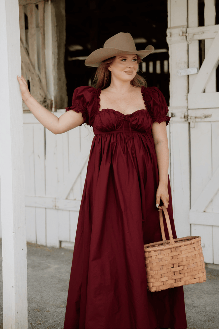 Olivia Maxi Dress in Burgundy - Bump Friendly & Inclusive Sizing