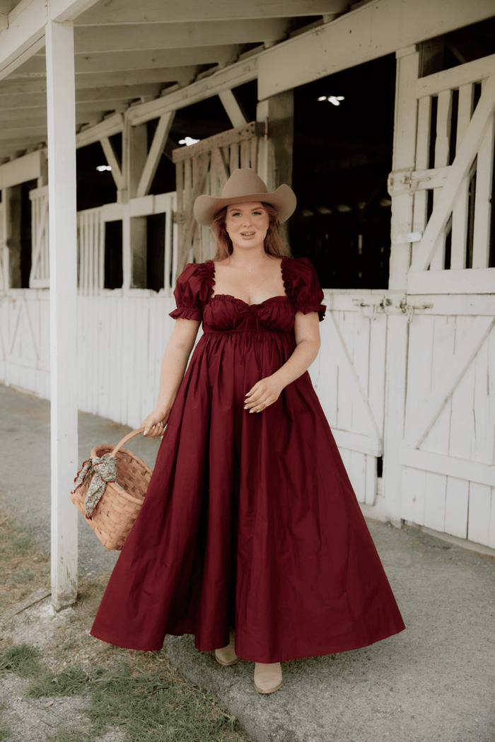 Olivia Maxi Dress in Burgundy - Bump Friendly & Inclusive Sizing