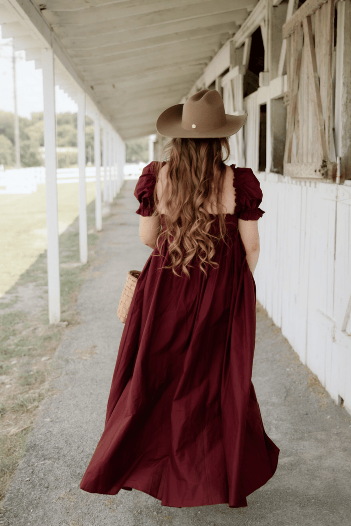 Olivia Maxi Dress in Burgundy - Bump Friendly & Inclusive Sizing