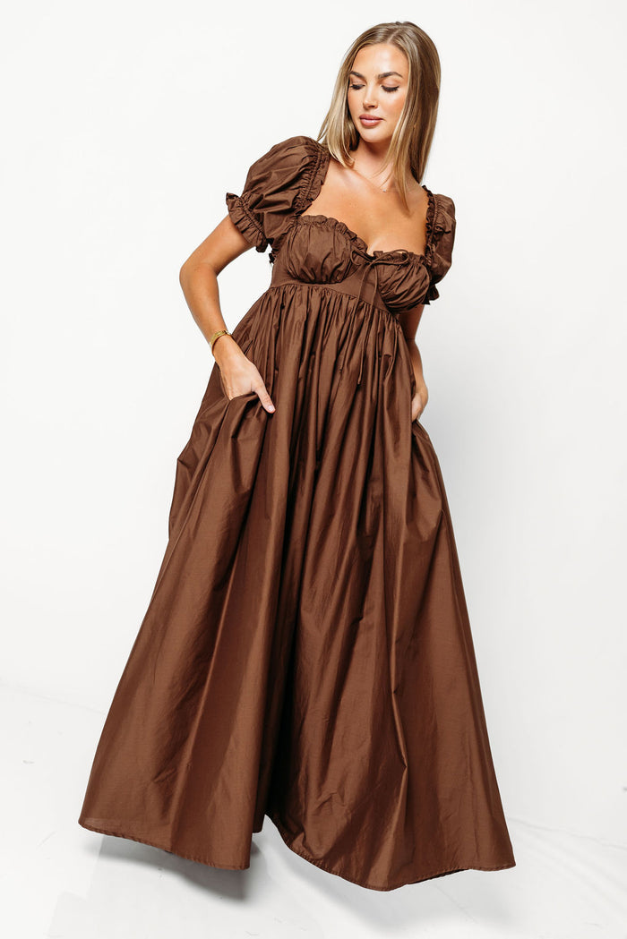 Olivia Maxi Dress in Chocolate Brown - Bump Friendly & Inclusive Sizing