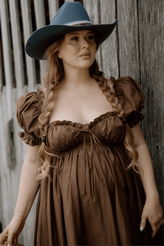 Olivia Maxi Dress in Chocolate Brown - Bump Friendly & Inclusive Sizing