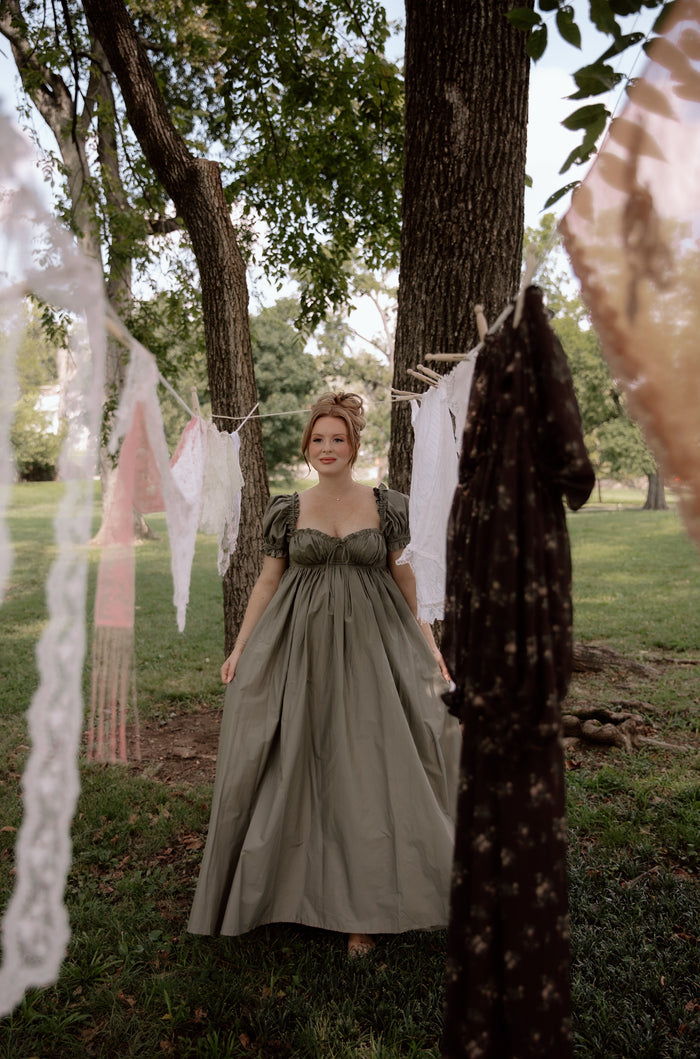Olivia Maxi Dress in Dark Olive -Bump Friendly *9/28 PRE-ORDER*