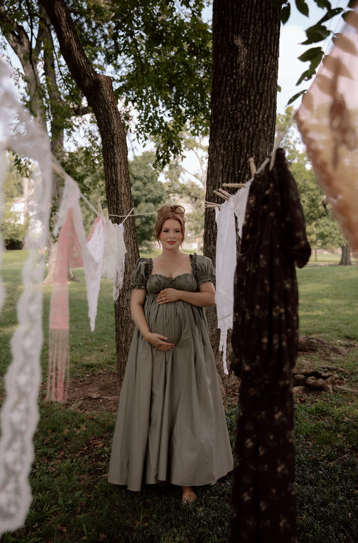 Olivia Maxi Dress in Dark Olive -Bump Friendly *9/28 PRE-ORDER*