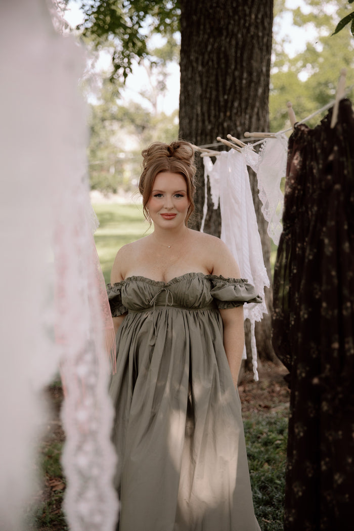 Olivia Maxi Dress in Dark Olive -Bump Friendly *9/28 PRE-ORDER*