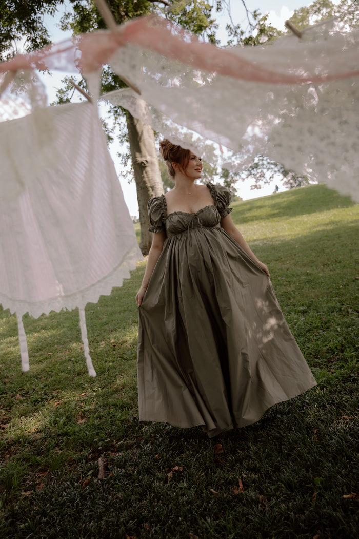 Olivia Maxi Dress in Dark Olive -Bump Friendly *9/28 PRE-ORDER*