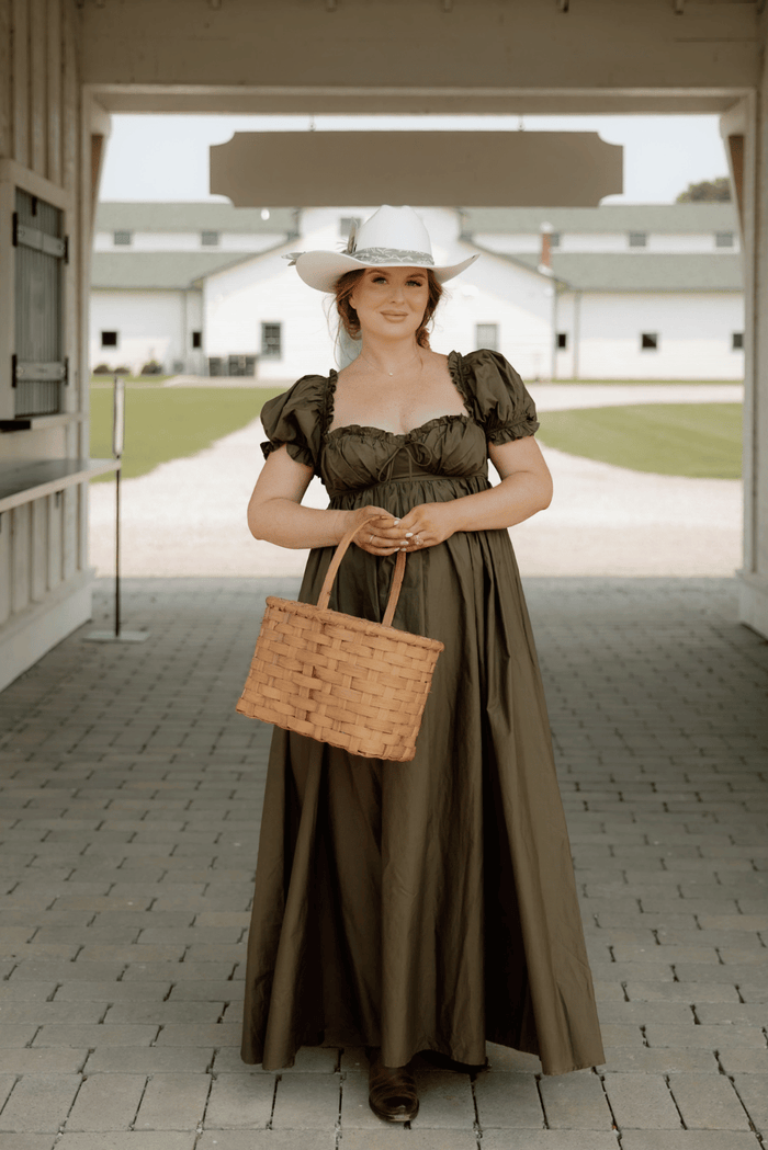 Olivia Maxi Dress in Dusty Olive - Bump Friendly/ Inclusive Sizing