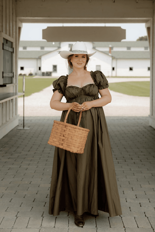 Olivia Maxi Dress in Dusty Olive - Bump Friendly/ Inclusive Sizing