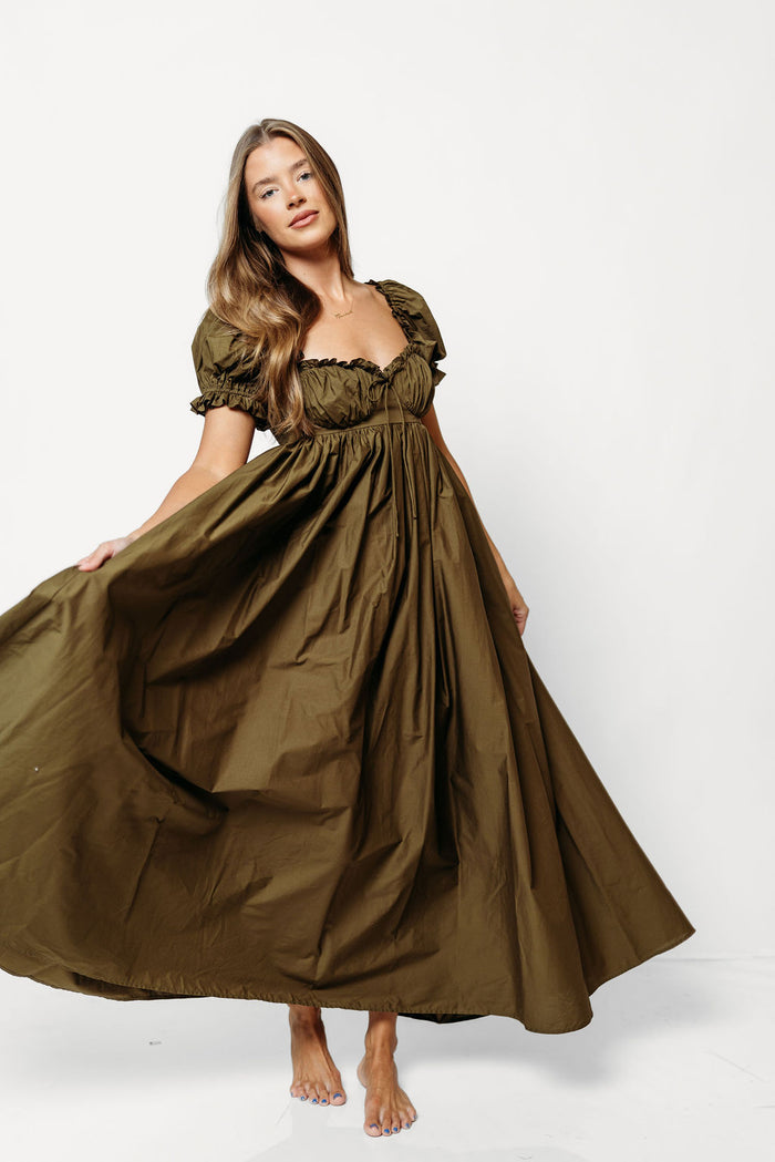 Olivia Maxi Dress in Dusty Olive - Bump Friendly/ Inclusive Sizing