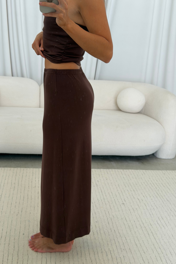 Pascale Tube Top and Maxi Skirt Set in Chocolate
