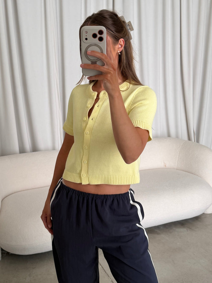 Payton Short Sleeve Knit Top in Butter