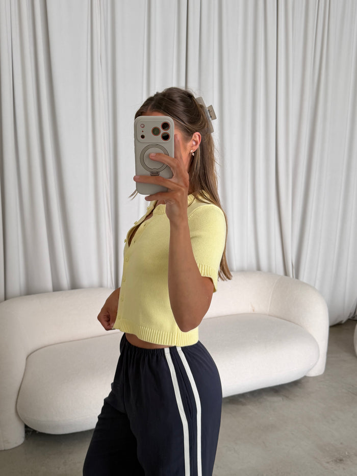 Payton Short Sleeve Knit Top in Butter