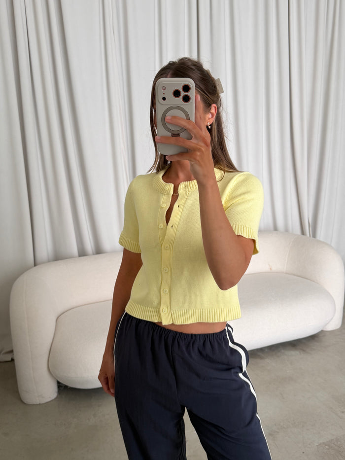 Payton Short Sleeve Knit Top in Butter