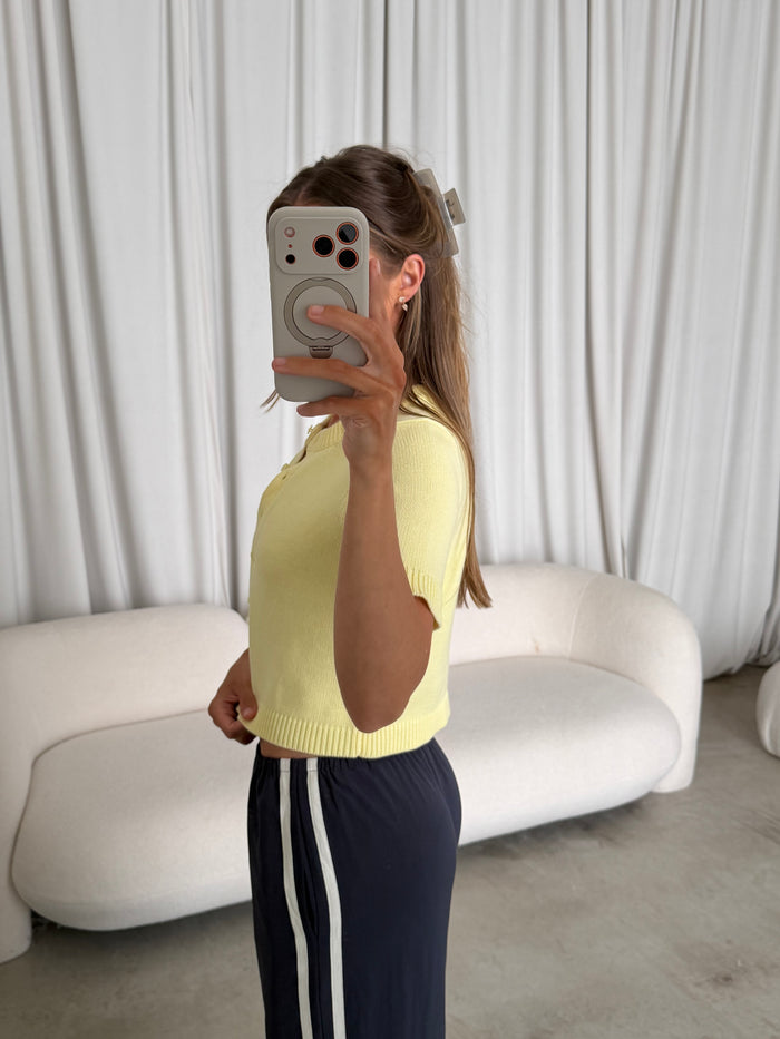 Payton Short Sleeve Knit Top in Butter